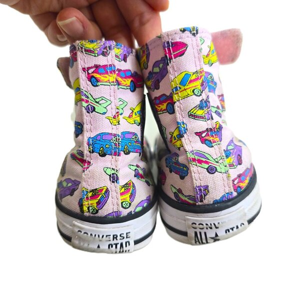 Converse Pink Muscle Retro Cars Need For Speed High Cut Sneakers - Picture 5 of 8